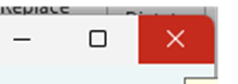 the close application red icon in the top right corner of displaynote